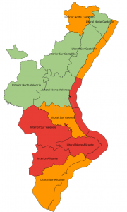 Mapa comunidad valenciana